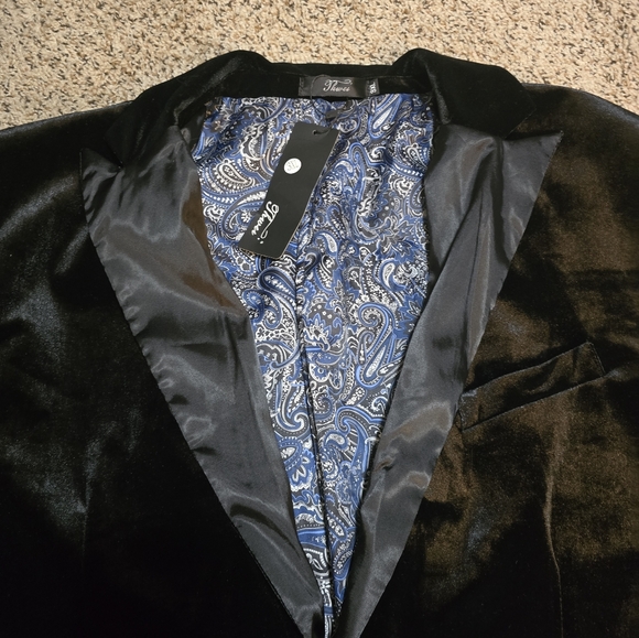 Thwei Black Velvet Blazer Sport Jacket Size 3XL NWT - Picture 6 of 10
